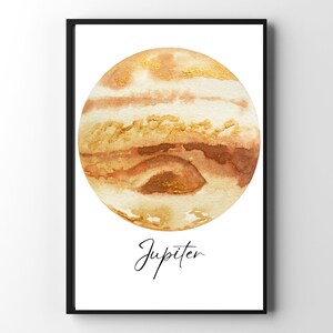 Watercolor Planet Print Set of 9, Space Decor Planet Prints, Solar ...