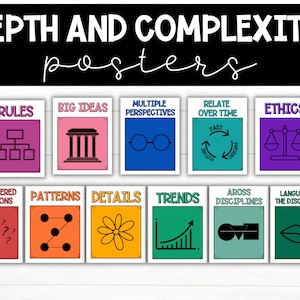 Printable Classroom Decor: 11 Depth and Complexity Icon Posters (Digital Download)