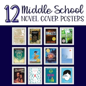 Middle Grade Novel Poster | Literary Art Print with Text Background | Book Lover Classroom Decor | Library Art