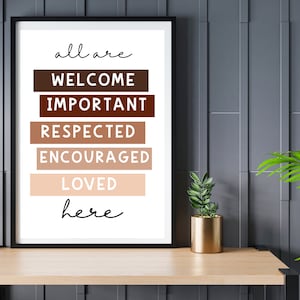 Equality Poster: Kindness Matters, Diversity Classroom Decor (Digital Download)