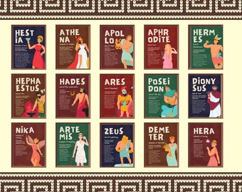 Greek Gods Gallery Wall Art Prints: Mythology Classroom Decor (Digital Download)