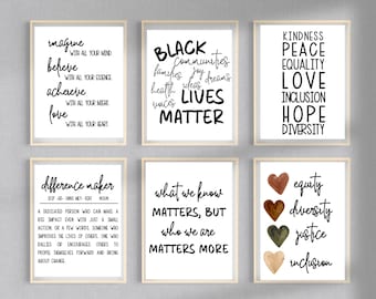 Equality & Diversity Poster Set: Inclusive Classroom Art (Digital Download)