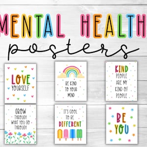 Mental Health Posters: Positive Affirmations, Classroom Decor (Digital Download)