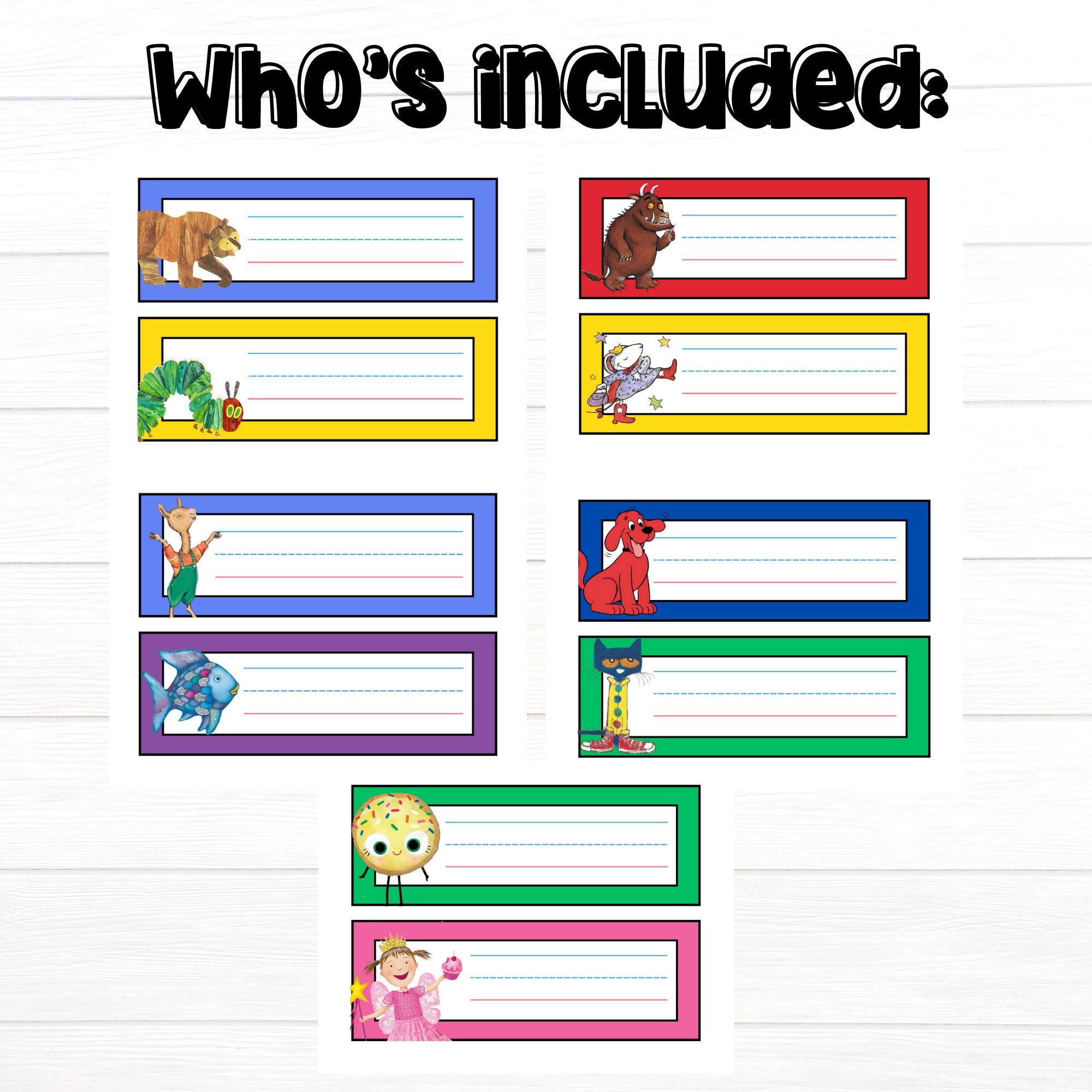 Children's Book Character Name Tags: Editable Classroom Desk Plates ...