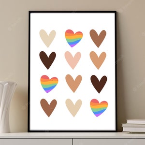 Diversity Hearts Print: LGBT Pride Poster