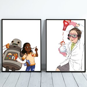Printable Children's STEM Book Character Gallery Wall Poster Bundle ...