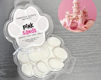 Wax Melt Paws /Pink Sands Scent/Vegan Coconut Soy Wax