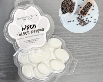Wax Melt Paws /Birch & Black Pepper Scent/Vegan Coconut Soy Wax