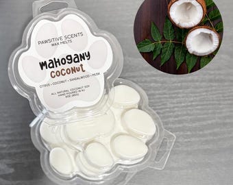 Wax Melt Paws /Mahogany Coconut Scent/Vegan Coconut Soy Wax