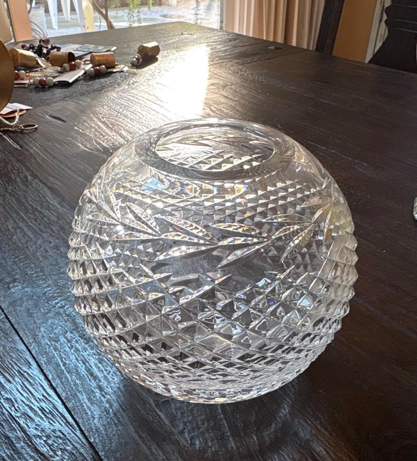 アメリカンブランド　クリスタルガラス花瓶　 Crystal Older Mark Glandore Rose Bowl 5 3/4" wide Glandore 5