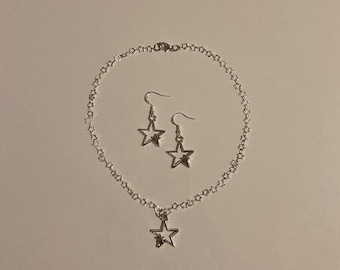 Matching star necklace and earrings