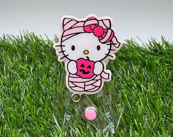 Mummy Kitty Retractable Badge Reel
