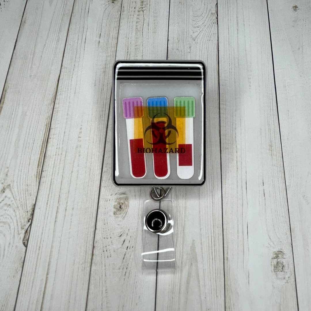Biohazard Specimen Bag Badge Reel Shaker Interactive Badge Reel
