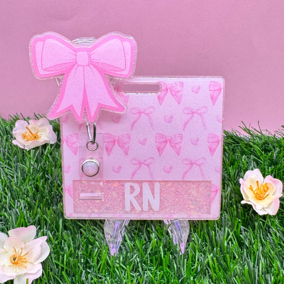 Bow Retractable Badge Reel Set | Badge Reel Badge Buddy Set ...