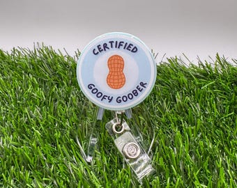 Blue Certified Goofy Goober Retractable Badge Reel