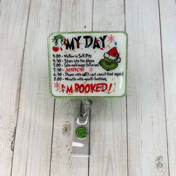 Christmas Schedule Retractable Badge Reel | Christmas Badge Reel