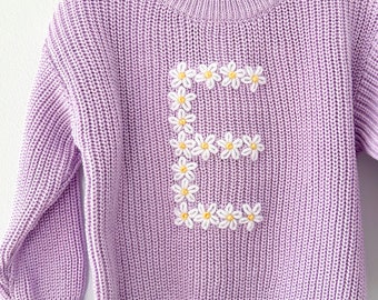 Personalized Baby Toddler Name Sweater / Hand-embroidered Custom Sweater