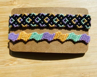Thread Friendship Bracelet Set: Summer Woven Stackable Bracelets