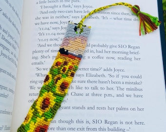 Hand Woven Sunflower Bookmark: Autumn Book Lover Gift