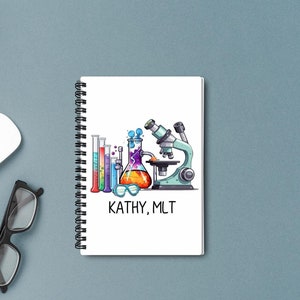 Personalized Laboratory Spiral Notebook, Custom Medical Lab Scientist placement Writing Pad, Laboratory Journal Research Microbiology