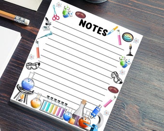 Laboratory Themed Custom Graphic Writing Pad, Professional Lab Scientist Healthcare Stationery, Decorative Personalized Lab Tech Notepad
