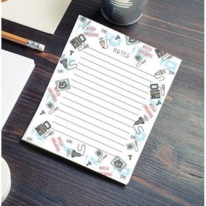 Sonographer sonography RDMS notepad non-sticky back Ultrasound gift for sonography stationery gift sonographer graduation student stationery