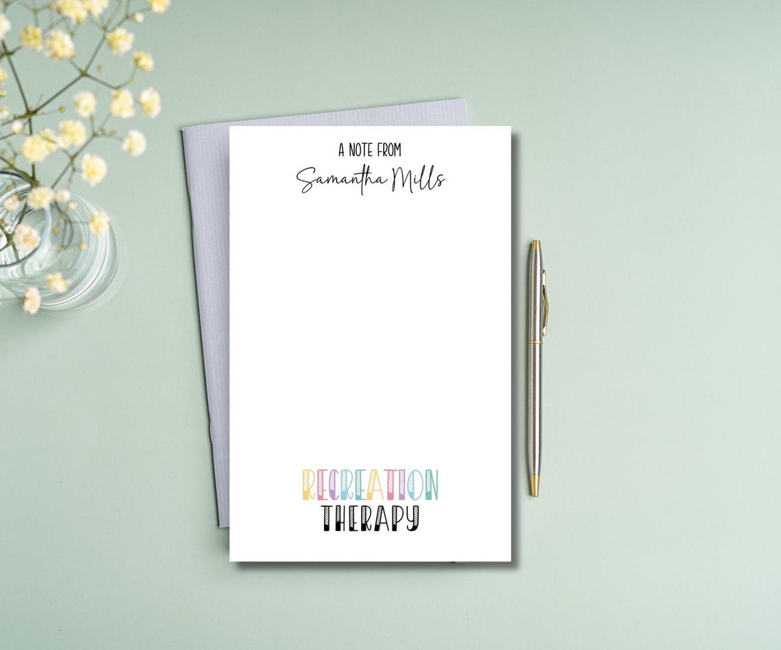 Custom Recreation Therapy Notepad: Handmade To-do List Stationery - Etsy