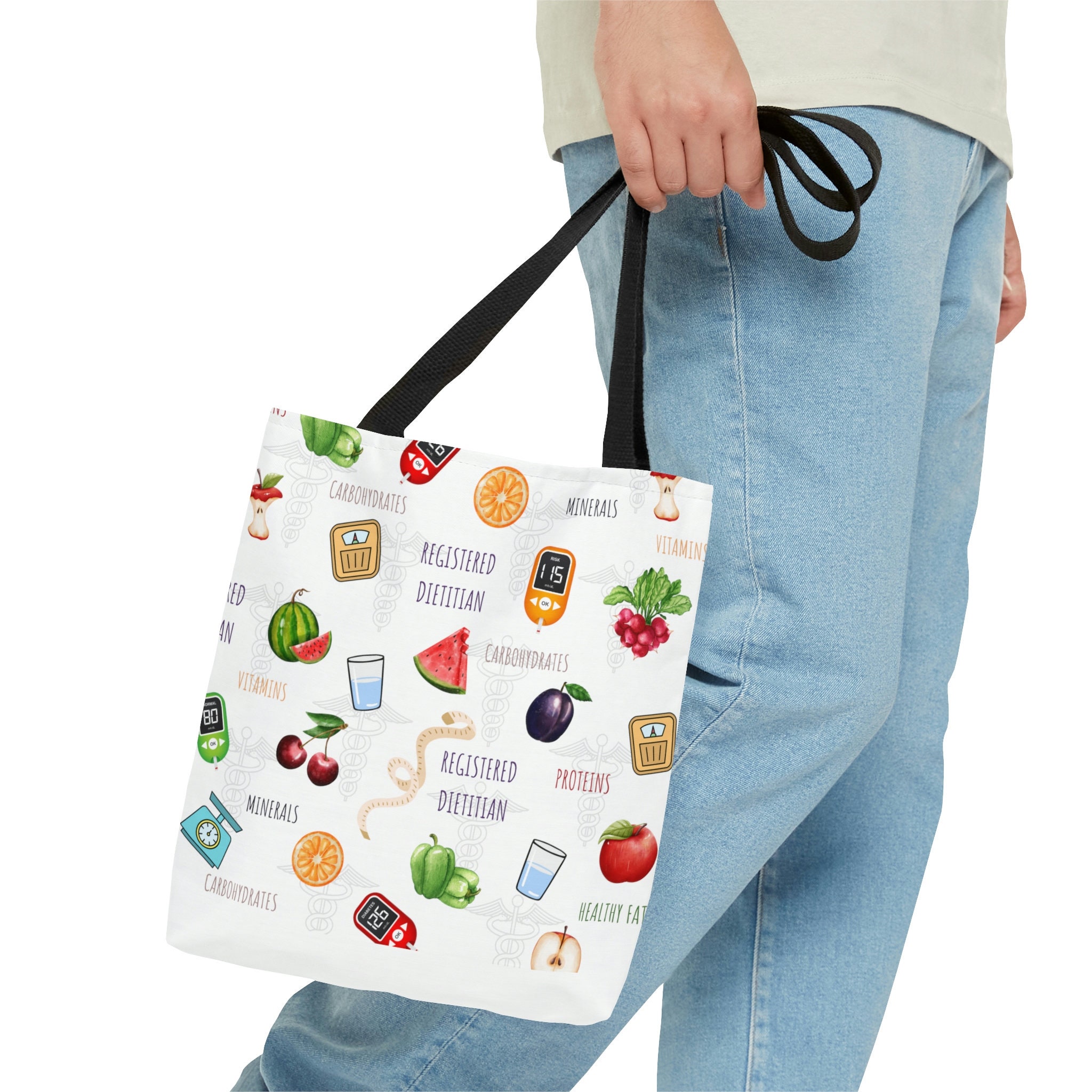 CafePress 'Attitude Dietitian' Natural Canvas Tote Bag - Reusable Shopping Bag, 2 Sizes Available