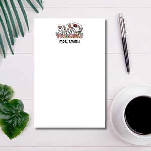 Personalized Principal Notepad Teacher Appreciation Gift Custom Teacher Supply Classroom Organization School Desk Accessory Note Gift