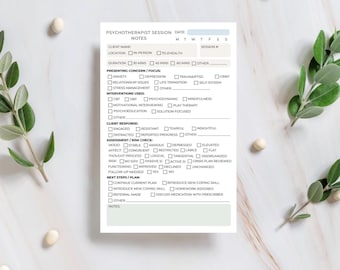 Psychotherapist Session Note Notepad | Therapy Progress Notes Pad | Mental Health Documentation | 5.5x8.5” | 50 Tear-Away Sheets