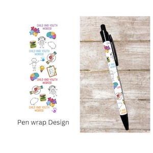 Stylo à bille travailleur auprès des enfants et des jeunes, encre noire, cadeau de détails de jeu, cadeau de remise des diplômes, cadeau d'étudiant, stylo rétractable CYW, enfant, travailleur