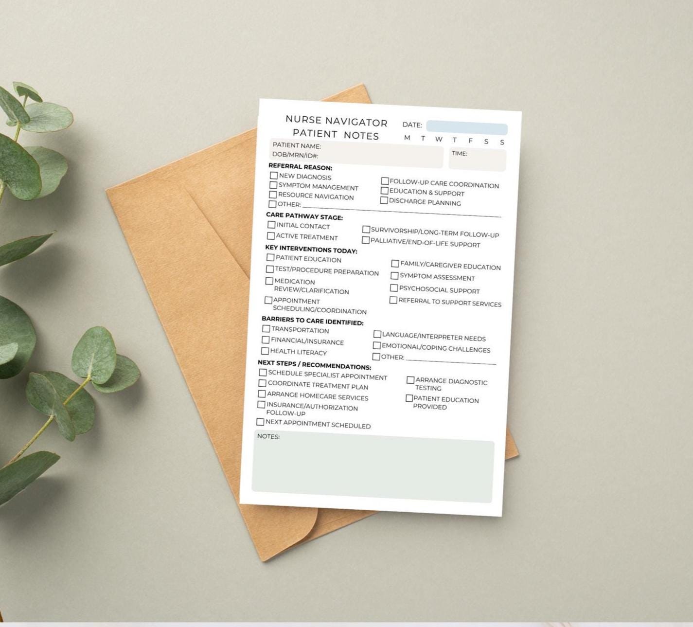 Notepad For Nurses Ai Notes.pdf Nurse Navigator Session Notes Notepad – Care Coordination, Patient ...