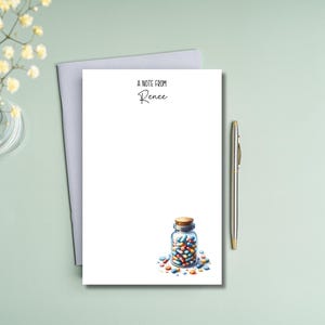 Personalized Pharmacy medication themed notepad non sticky back pharmacist pharmacy tech gift graduation notes stationery handmade notepads