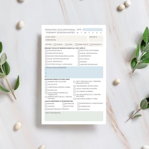 Pediatric OT Session Notes Notepad: Daily Progress Tracker