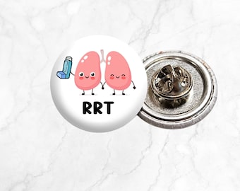 Respiratory therapy small ID button badge pin 1" lapel pin lung detail RT lanyard pin respiratory therapist pin student graduation gift