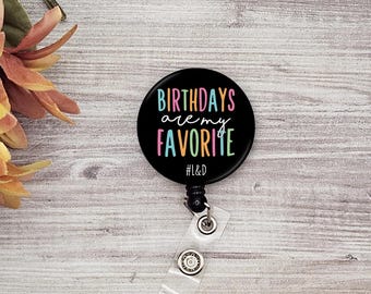Retractable Personalized ID Holder, Custom Labor and Delivery Spring or Belt Clip Name Badge, Decorative Birthday Clinical Medical ID Reel