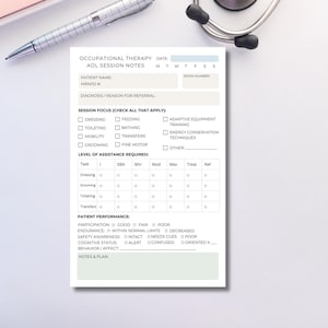 Occupational Therapy ADL Session Notes: Rehab Progress Tracker