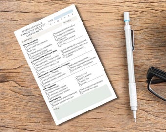 SLPA Session Notes Notepad | Speech-Language Pathology Assistant Log | 5.5x8.5" Therapy Documentation Pad for School or Clinic Use