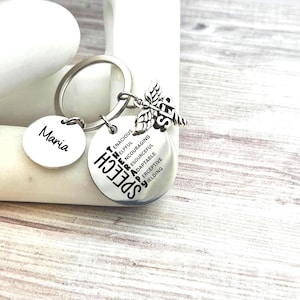 Personalized Speech Language Pathologist Keychain Engraved SLP gift Birthday Key Ring Gifts for graduation SLP speech therapist gift keyring
