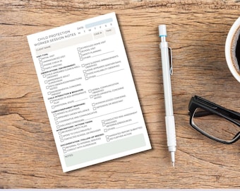 Child Protection Worker Session Notes | Social Work Notepad for Home Visits, CPS, and Case Management | 5.5x8.5” Tear-Away Pad