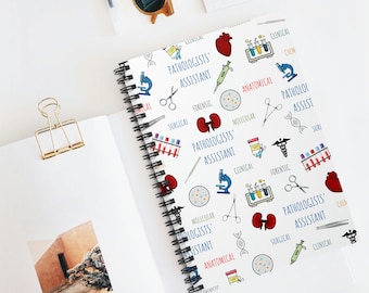 Pathologists' assistant Spiral Notebook with Ruled Lines, PA notes, pathologist assistant gift appreciation week, pathology notebook