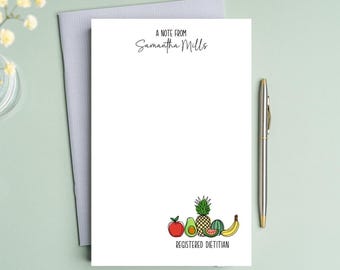 Custom Dietitian Line Art Notepad | Registered Dietitian Desk Pad | Nutritionist Gift | RD Office Stationery | Clinical Dietitian Decor
