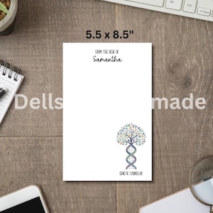 Genetic Counselor DNA Notepad, Genomic Assistant Writing Pad Stationery, Custom Memo-pad for Genetics Specialist, Counseling Office Supplies