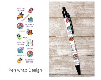 Registered Dietitian Retractable Ballpoint Pen, Refillable Lightweight Writing Tool, RD Custom smooth Ink Pen, Jotting Instrument Foodie