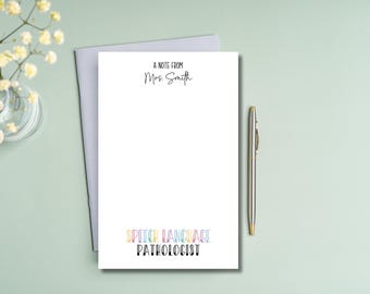 Custom Speech Language Pathology Notepad, Personalized SLP Writing Pad, Speech Therapy Jotting Notes Hospital Office Supplies Pathologist