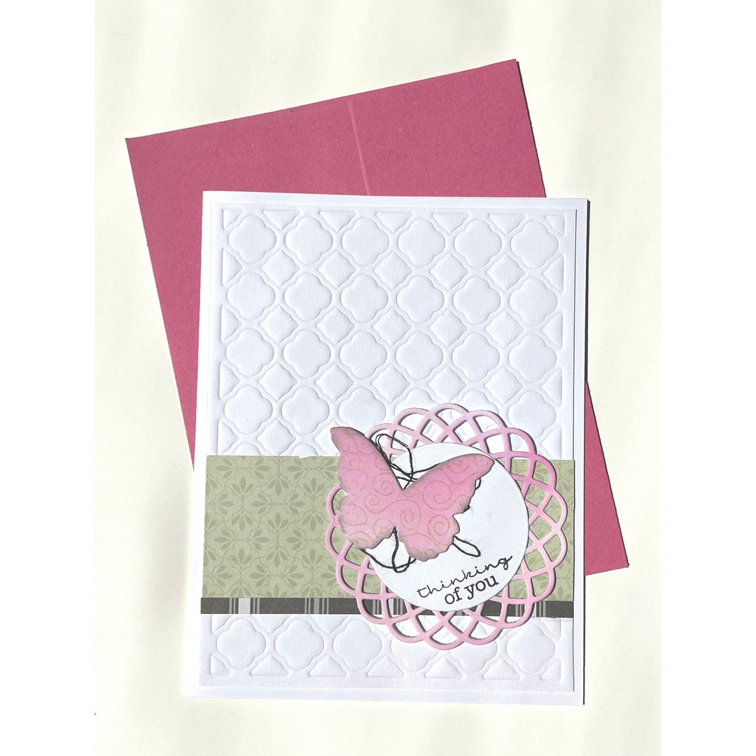 Thinking of You Butterfly Handmade Card A2 Side Folding - Etsy