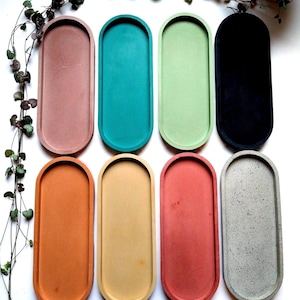 Concrete Tray, Oval Tray, Tray for Jewelry, Plant Tray, Kitchen Tray, Handmade Catchall Dish, Concrete Saucer, Minimal Decor, Boho Decor