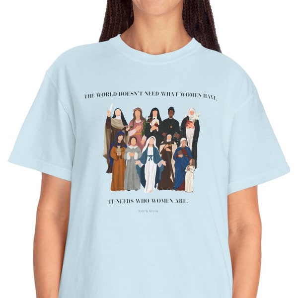 Edith Stein Catholic T-Shirt - Who Women Are Quote, Religious Tee Shirt, Frassati Clothing, Christian Shirt, Catholic Gift, Women Saints