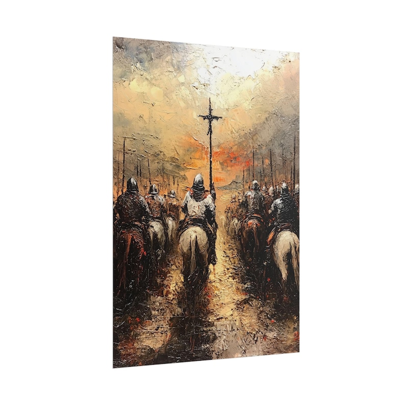 Medieval Crusader Wall Art, Christian Poster Print, Knight Decor ...