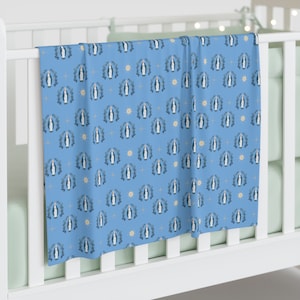 Our Lady Star of the Sea Catholic Swaddle Blanket, Catholic Baby Swaddle, Catholic Baby Gift, Baptism gift, Blessed Mother, Blanket,